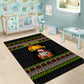 African Safari Black Santa Christmas Area Rug Ugly Pattern Sunset Baobab Tree Africa Map