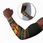 African Safari Black Santa Christmas Arm Sleeves Ugly Pattern Sunset Baobab Tree Africa Map