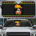 African Safari Black Santa Christmas Auto Sun Shade Ugly Pattern Sunset Baobab Tree Africa Map