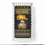 African Safari Black Santa Christmas Baby Bed Cover Ugly Pattern Sunset Baobab Tree Africa Map