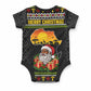 African Safari Black Santa Christmas Baby Onesie Ugly Pattern Sunset Baobab Tree Africa Map