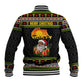 African Safari Black Santa Christmas Baseball Jacket Ugly Pattern Sunset Baobab Tree Africa Map