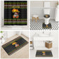 African Safari Black Santa Christmas Bathroom Set Ugly Pattern Sunset Baobab Tree Africa Map