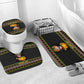 African Safari Black Santa Christmas Bathroom Set Ugly Pattern Sunset Baobab Tree Africa Map