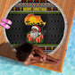African Safari Black Santa Christmas Beach Blanket Ugly Pattern Sunset Baobab Tree Africa Map