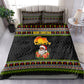 African Safari Black Santa Christmas Bedding Set Ugly Pattern Sunset Baobab Tree Africa Map