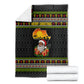 African Safari Black Santa Christmas Blanket Ugly Pattern Sunset Baobab Tree Africa Map