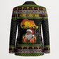 African Safari Black Santa Christmas Blazer Ugly Pattern Sunset Baobab Tree Africa Map