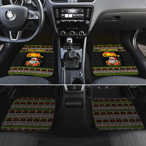 African Safari Black Santa Christmas Car Mats Ugly Pattern Sunset Baobab Tree Africa Map