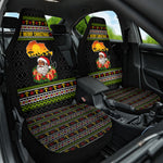 African Safari Black Santa Christmas Car Seat Cover Ugly Pattern Sunset Baobab Tree Africa Map