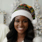 African Safari Black Santa Christmas Santa Hat Ugly Pattern Sunset Baobab Tree Africa Map