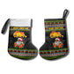 African Safari Black Santa Christmas Stocking Ugly Pattern Sunset Baobab Tree Africa Map