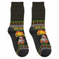 African Safari Black Santa Christmas Crew Socks Ugly Pattern Sunset Baobab Tree Africa Map