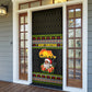 African Safari Black Santa Christmas Door Cover Ugly Pattern Sunset Baobab Tree Africa Map