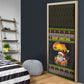 African Safari Black Santa Christmas Door Cover Ugly Pattern Sunset Baobab Tree Africa Map