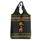 African Safari Black Santa Christmas Grocery Bag Ugly Pattern Sunset Baobab Tree Africa Map