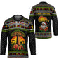 African Safari Black Santa Christmas Hockey Jersey Ugly Pattern Sunset Baobab Tree Africa Map
