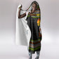 African Safari Black Santa Christmas Hooded Blanket Ugly Pattern Sunset Baobab Tree Africa Map