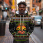 African Safari Black Santa Christmas Hoodie Ugly Pattern Sunset Baobab Tree Africa Map