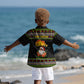 African Safari Black Santa Christmas Kid Hawaiian Shirt Ugly Pattern Sunset Baobab Tree Africa Map