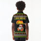 African Safari Black Santa Christmas Kid Polo Shirt Ugly Pattern Sunset Baobab Tree Africa Map