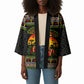 African Safari Black Santa Christmas Kimono Ugly Pattern Sunset Baobab Tree Africa Map