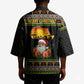 African Safari Black Santa Christmas Kimono Ugly Pattern Sunset Baobab Tree Africa Map