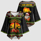 African Safari Black Santa Christmas Kimono Sleeve Blouse Ugly Pattern Sunset Baobab Tree Africa Map