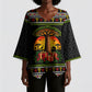 African Safari Black Santa Christmas Kimono Sleeve Blouse Ugly Pattern Sunset Baobab Tree Africa Map