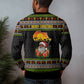African Safari Black Santa Christmas Ugly Christmas Sweater Ugly Pattern Sunset Baobab Tree Africa Map