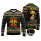 African Safari Black Santa Christmas Ugly Christmas Sweater Ugly Pattern Sunset Baobab Tree Africa Map