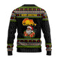 African Safari Black Santa Christmas Ugly Christmas Sweater Ugly Pattern Sunset Baobab Tree Africa Map