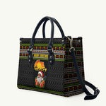 African Safari Black Santa Christmas Leather Bag Ugly Pattern Sunset Baobab Tree Africa Map