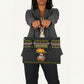 African Safari Black Santa Christmas Leather Bag Ugly Pattern Sunset Baobab Tree Africa Map