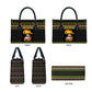 African Safari Black Santa Christmas Leather Bag Ugly Pattern Sunset Baobab Tree Africa Map