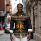 African Safari Black Santa Christmas Long Sleeve Button Shirt Ugly Pattern Sunset Baobab Tree Africa Map