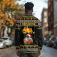 African Safari Black Santa Christmas Long Sleeve Shirt Ugly Pattern Sunset Baobab Tree Africa Map