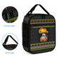 African Safari Black Santa Christmas Lunch Bag Ugly Pattern Sunset Baobab Tree Africa Map
