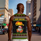 African Safari Black Santa Christmas Men Tank Top Ugly Pattern Sunset Baobab Tree Africa Map