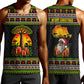 African Safari Black Santa Christmas Men Tank Top Ugly Pattern Sunset Baobab Tree Africa Map