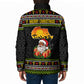 African Safari Black Santa Christmas Padded Jacket Ugly Pattern Sunset Baobab Tree Africa Map