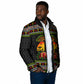 African Safari Black Santa Christmas Padded Jacket Ugly Pattern Sunset Baobab Tree Africa Map