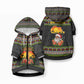 African Safari Black Santa Christmas Pet Hoodie Ugly Pattern Sunset Baobab Tree Africa Map