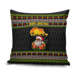 African Safari Black Santa Christmas Pillow Cover Ugly Pattern Sunset Baobab Tree Africa Map