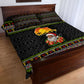 African Safari Black Santa Christmas Quilt Bed Set Ugly Pattern Sunset Baobab Tree Africa Map