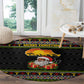 African Safari Black Santa Christmas Round Carpet Ugly Pattern Sunset Baobab Tree Africa Map