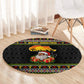 African Safari Black Santa Christmas Round Carpet Ugly Pattern Sunset Baobab Tree Africa Map
