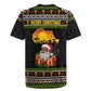 African Safari Black Santa Christmas Rugby Jersey Ugly Pattern Sunset Baobab Tree Africa Map