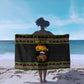 African Safari Black Santa Christmas Sarong Ugly Pattern Sunset Baobab Tree Africa Map