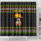 African Safari Black Santa Christmas Shower Curtain Ugly Pattern Sunset Baobab Tree Africa Map